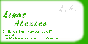 lipot alexics business card